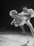 Skater Sonja Heniedoing and Her New Partner Charles Hain  During an Ice Show