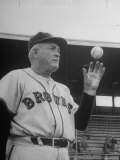Manager Roger Hornsby Tossing Ball as He Gets Ready to Start Batting Ground Balls to Infielders