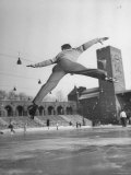Richard Button Doing a Split Jump at the World Figure Skating Contest