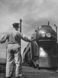 Norfolk and Western's Streamlined Passenger Locomotive Arriving at the Western End of the Road