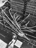 Telephone Operator's Hand Writing on Notepad in New York Telephone Co Office