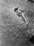 Gold Medalist US Diver Pat McCormick Diving from Springboard at 1952 Olympic Games