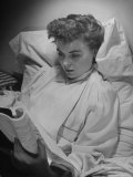 Actress Dorothy Mcguire Reading a Script in Bed at Home