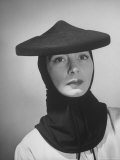 Russian Born Dress Designer Valentina Wearing Her "Bautta" Hat