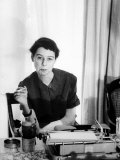 Writer Carson McCullers Sitting at Typewriter
