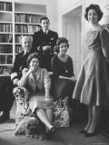 King Paul with Queen Frederika and Their Three Children in Palace at Tatoi