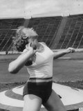 Soviet Athlete Galina Zybina Practicing for the Russian Olympics