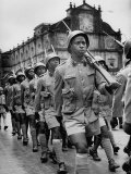Portuguese Troops  West African Rank and File  Marching Away from Church of Born Jesus  After Mass