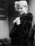 Actress Grace Kelly Posing Outside Her Apartment Building Before Leaving for Monaco