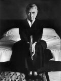 Portrait of Artist Georgia O'Keeffe Holding a Book by Leonard Baskinin Her Bedroom