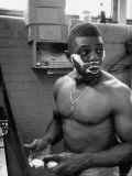 Baseball Player Willie Mays Shaving in the Locker Room