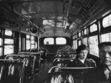 White Women Sitting Empty Bus During the Black Boycott of Bus Companies Throughout the City