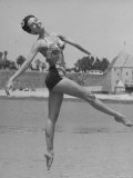Ballet Dancer Cyd Charisse Who Aspires to be a Movie Star at Santa Monica Beach