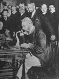 Alexander Graham Bell Inaugurating the New York Chicago Telephone Line While Others Look On