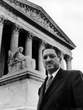 NAACP Chief Counsel Thurgood Marshall in Serious Portrait Outside Supreme Court Building