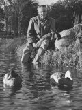 Mail Order Co Founder Leon Leonwood Bean Testing Wooden Duck Decoys