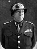 American Four Star General George S Patton Jr  Commander of Us 3rd Army  in Uniform and Helmet