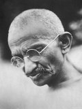 Portrait of Pacifist and Advocate of India's Independence from Great Britain  Mohandas Gandhi