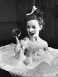 Movie Actress Jeanne Crain Balancing in Scene From the Movie "Margie"