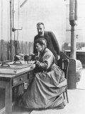Chemists Pierre Curie and Wife Marie Curie in Their Laboratory