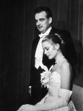 Grace Kelly and Prince Rainier III Attending a Banquet After Announcing Their Engagement