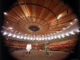 Wide Angle Shot of Interior of New Madison Square Garden with Boxers Buster Mathis and Joe Frazier
