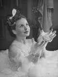 Jeanne Crain Taking Bubble Bath for Her Role in Movie Margie