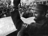 Victorious Rebel Leader Fidel Castro Being Cheered by Crowds on Victorious March to Havana