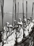 Oakland Women's Rowing Club Comprised of 10 Grandmothers at Lake Merritt Boathouse for Practice