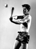 Studio Shot of Boston Red Sox Star Ted Williams Demonstrating His Batting Technique