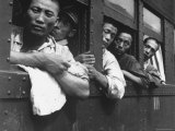 Discharged Japanese Soldiers Take Advantage of Free Transportation After WWII in Hiroshima  Japan