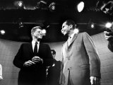 Dem and Repub Presidential Cands Jack Kennedy and Dick Nixon Prior to Their 1st TV Debate