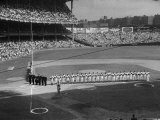 Subway Series: Overall View of Yankee Stadium as the NY Yankees  Umpires and the Brooklyn Dodgers