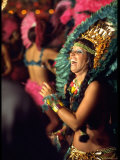 Dancer Amid Crowd of Samba Enthusiasts in Scanty  for Annual Rio Carnival Samba School Parade
