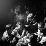American Soldiers Drinking Champagne and Listening to Violinist at Nightclub "La Parisana"
