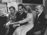 Grace Kelly with Her Fiance Prince Rainier During Announcement of the Engagement at Home
