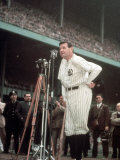 Baseball Great Babe Ruth  Addressing Crowd and Press During Final Appearance at Yankee Stadium