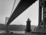 Lighthouse with George Washington Bridge Closed by Public Where Kids Illegally Enjoy Playing