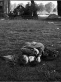 American Soldier Kissing English Girlfriend on Lawn in Hyde Park  Favorite Haunts of US Troops