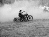 Young Men Racing Motorcycles on Track  Near Detroit  Michigan