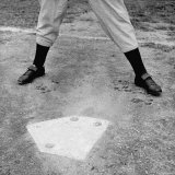 Close Up of "Yankee Clipper" Joe DiMaggio's Legs in Batting Stance at Home Plate