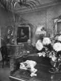 Dress Designer Christian Dior at Home in His Living Room