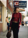 Jane Fonda Carrying a Louis Vuitton Bag as She Walks Down the Street