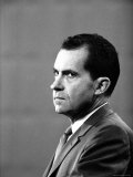 Republican Candidate Richard Nixon During Televised Debate with Democratic Candidate John F Kennedy
