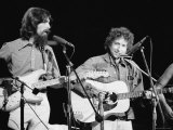 George Harrison and Bob Dylan during the Concert for Bangladesh at Madison Square Garden