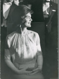 First Lady Jacqueline Kennedy Sitting Regally in Presidential During JFK's Inaugural Ball