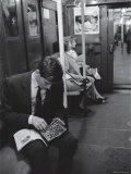 Chess Champion Bobby Fischer Working on His Moves During a Subway Ride
