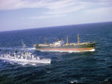 US Navy Picket Ship Vesole  Intercepting Missile Carrying Soviet Ship Potzunov