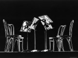 Four Music Stands and Four Chairs