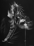 Drummer Gene Krupa Performing on Cymbals at Gjon Mili's Studio